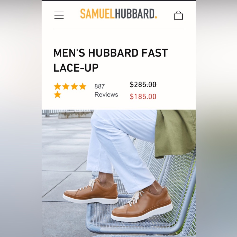 Samuel Hubbard fast lace up men’s leather shoe